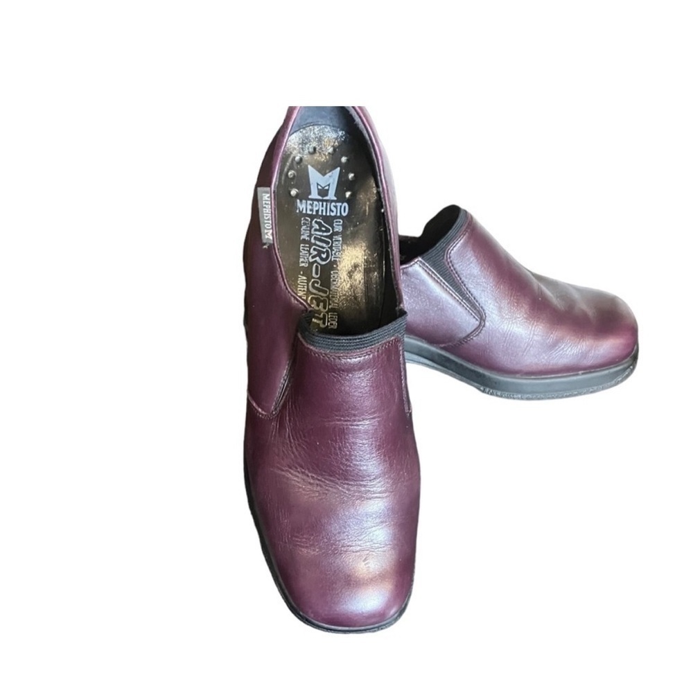 Mephisto Air-Jet Leather Slip on Loafer Low Heel Burgundy Sz 7.5 - Picture 9 of 10